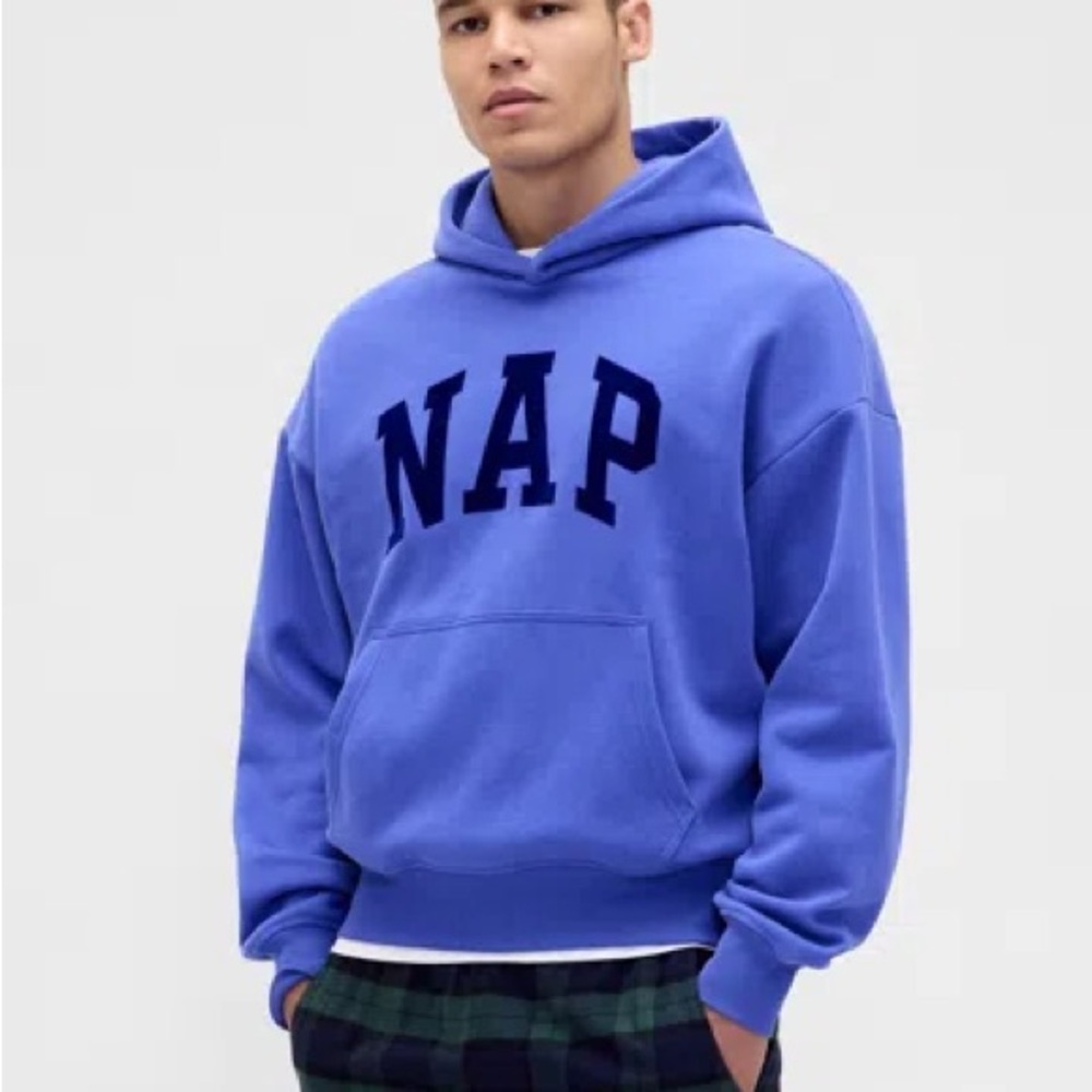 Gap Blue NAP Hooded Pullover Sweatshirt - Men's Casual Hoodie